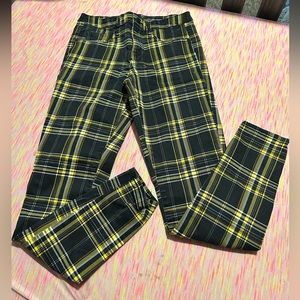 Black and Yellow plaid jeans